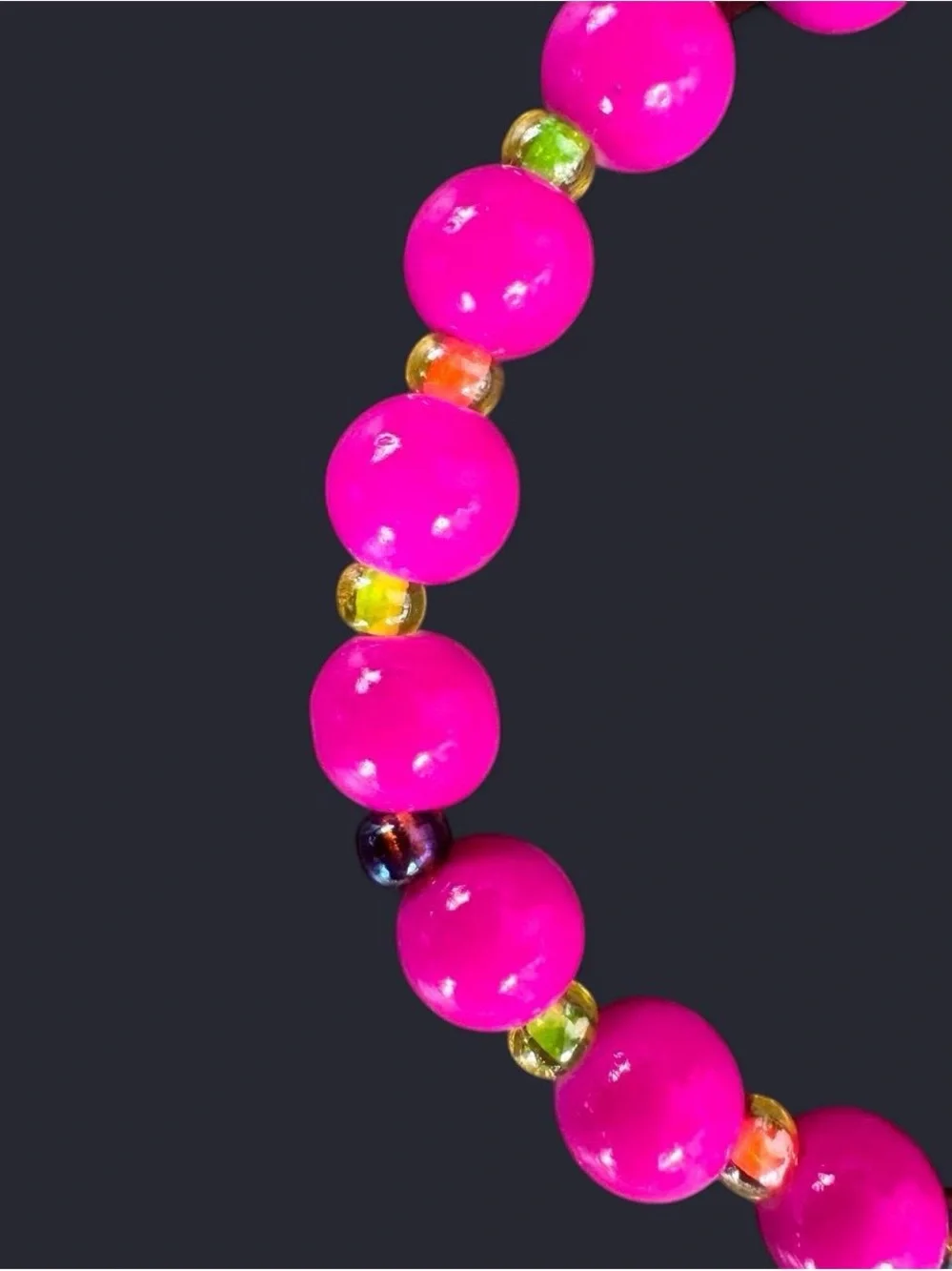 Pink Riot Glass Bead Bracelet
